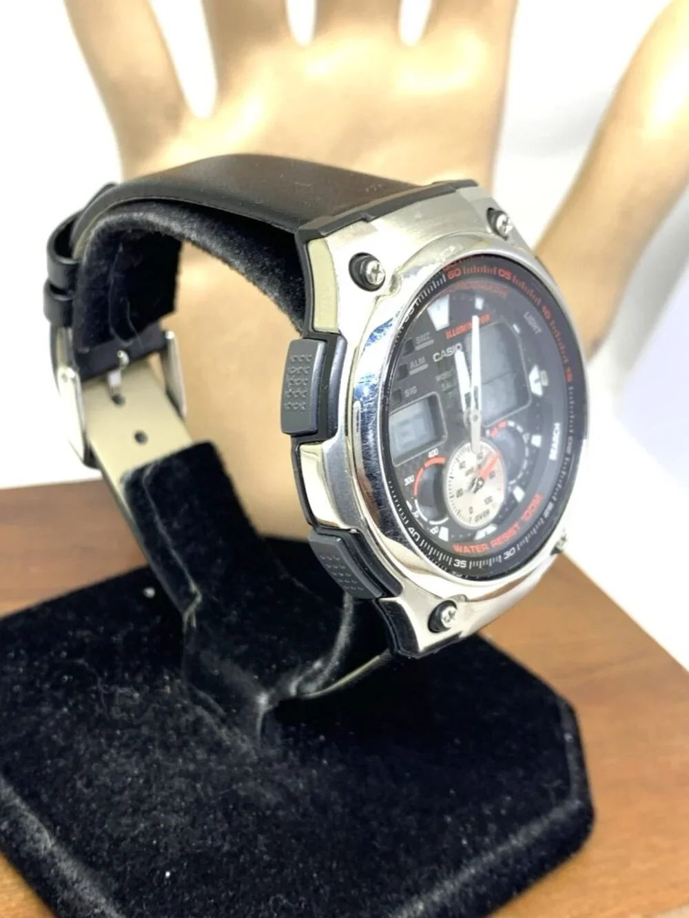 Casio Men's Watch AQ190W Quartz Analog Digital World Time Black Resin 5082